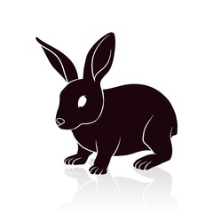 Fototapeta na wymiar rabbit silhouette vector illustration isolated on white background