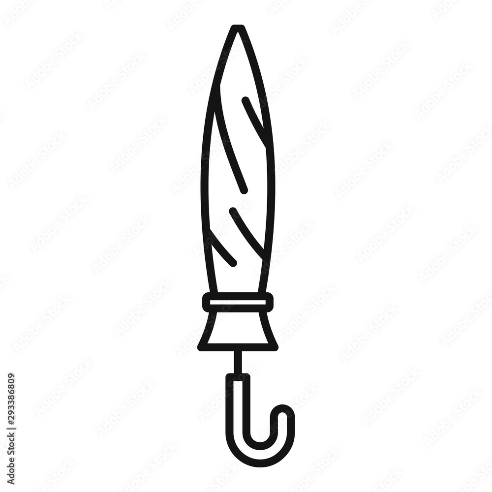 Poster closed retro umbrella icon. outline closed retro umbrella vector icon for web design isolated on whi