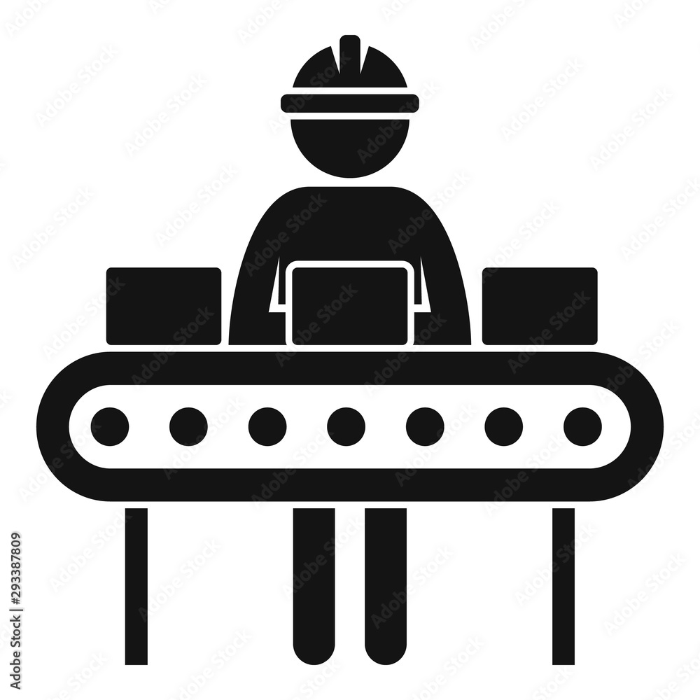 Poster labor assembly line icon. simple illustration of labor assembly line vector icon for web design isol