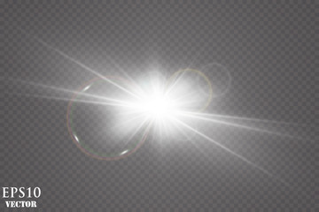 Vector transparent sunlight special lens flare light effect.