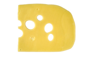 Leerdammer cheese isolated on white background.   