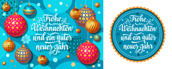 Blue Christmas. Xmas. Frohe Weihnachten.  Christmas in different languages