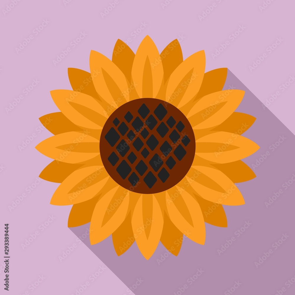 Sticker Helianthus plant icon. Flat illustration of helianthus plant vector icon for web design