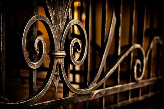 Exquisite forged elements of metal fencing
