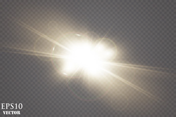 Vector transparent sunlight special lens flare light effect.