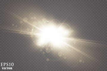 Vector transparent sunlight special lens flare light effect.