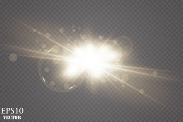 Vector transparent sunlight special lens flare light effect.