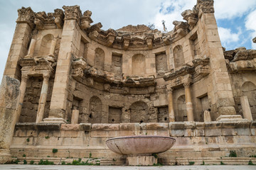 The Nymphaeum at the ancient roman city of Jerash, Gerasa Governorate, Jordan