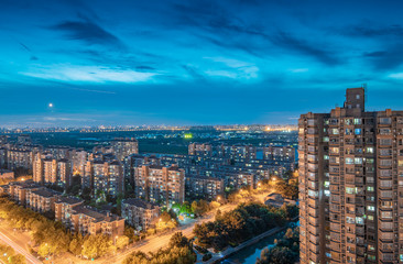Night view of Baoshan City, Shanghai, China