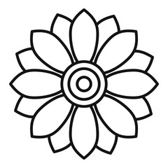 Garden sunflower icon. Outline garden sunflower vector icon for web design isolated on white background