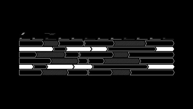 Infographic Element - Gantt Diagram on alpha channel
