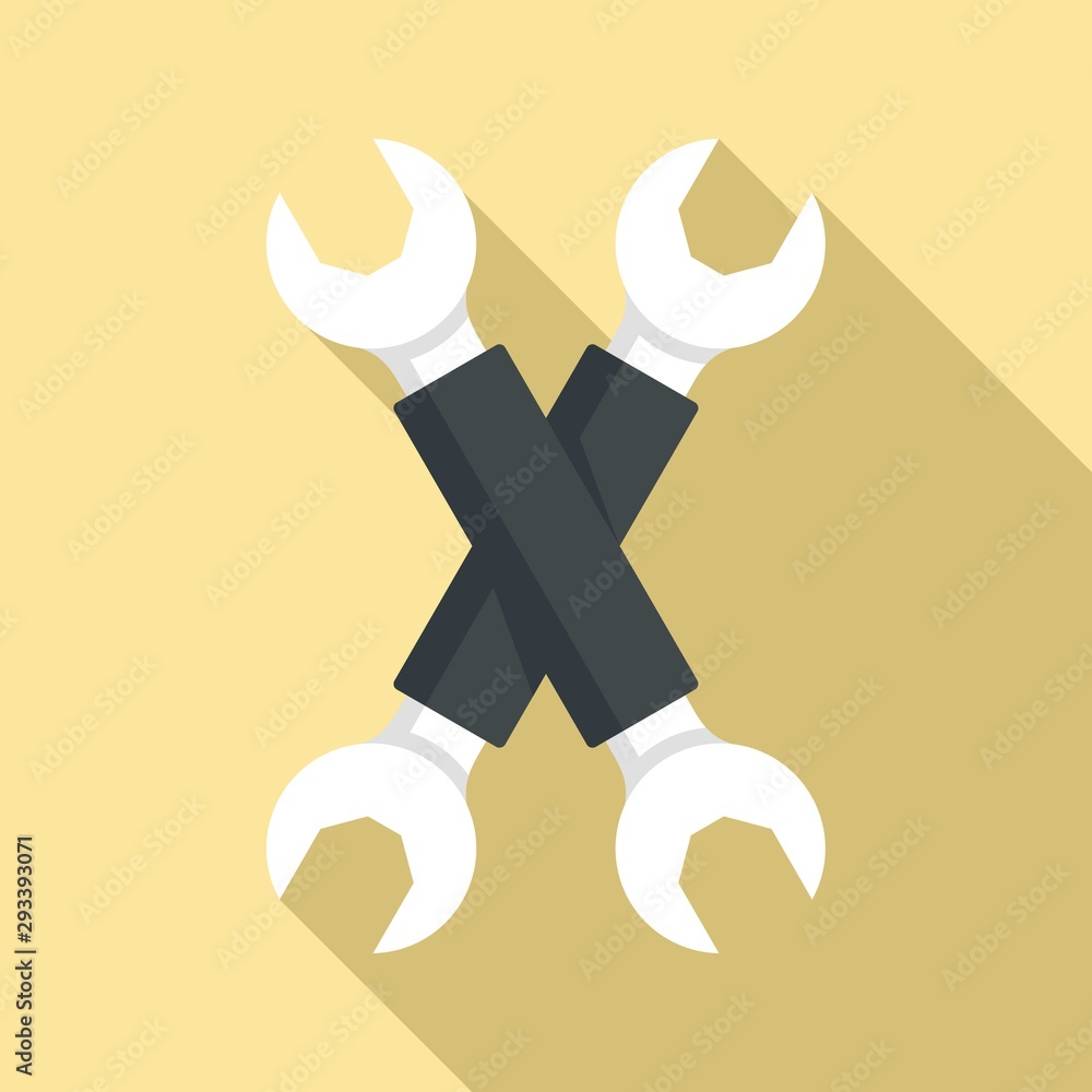 Poster crossed keys icon. flat illustration of crossed keys vector icon for web design