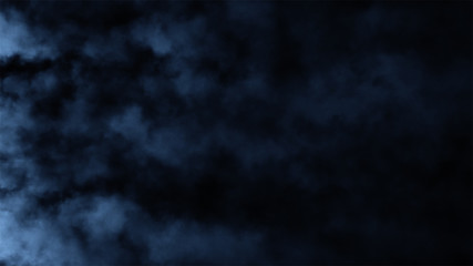 Fast moving puffs of smoke on an isolated black background. Atmospheric smoke 4K Fog effect. VFX Element. Haze background. Abstract smoke cloud. 3d illustration
