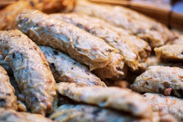 Daikon​ guangjian​ (fried​ Daikon​ rolls) Thai local street food