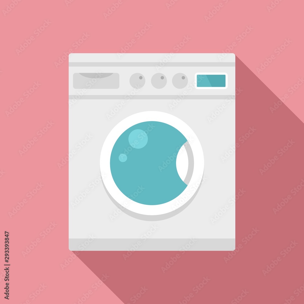 Poster washing machine icon. flat illustration of washing machine vector icon for web design