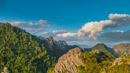 Beautiful nature with the famous mountains in laos