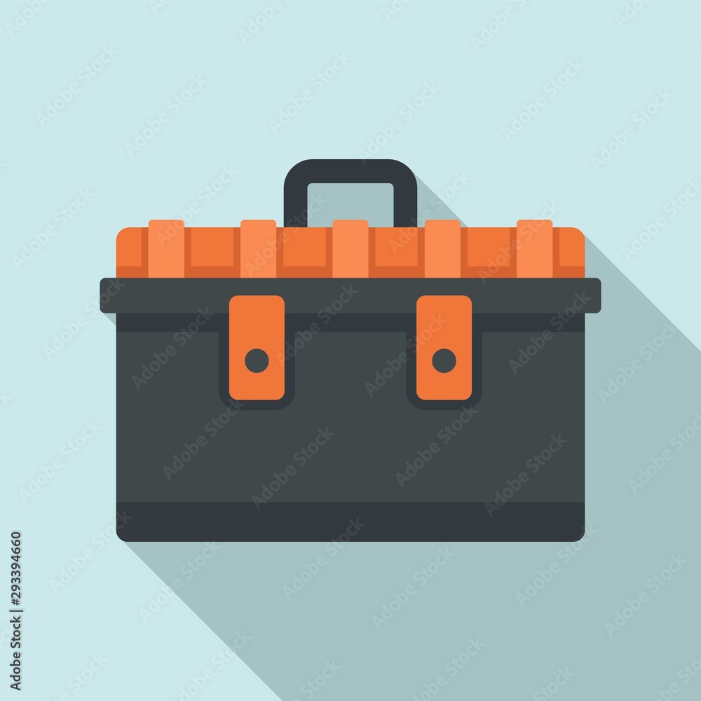 Poster tool box icon. flat illustration of tool box vector icon for web design