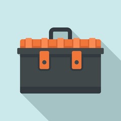 Tool box icon. Flat illustration of tool box vector icon for web design