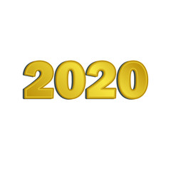Happy new year 2020. gold text lettering 