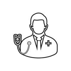 Doctor line icon. Vector EPS.
