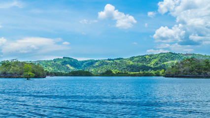 Untouched nature and clear blue water