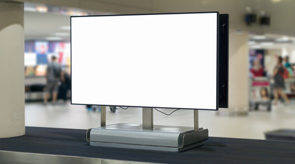 Blank billboard posters in the airport,Empty advertising billboard at aerodrome.
