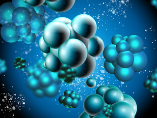 3d illustration of viruses background