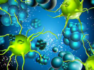 3d illustration of viruses background