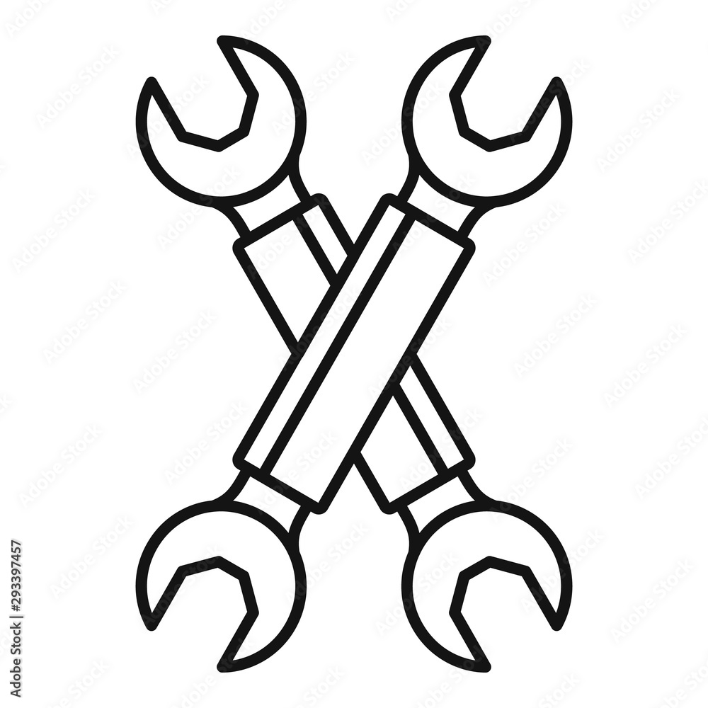 Poster crossed keys icon. outline crossed keys vector icon for web design isolated on white background