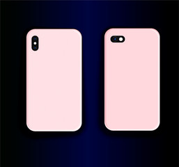 Two pink smartphone cases. Stylish trend pattern print design.