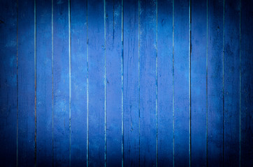 Blue wooden background with vertical boards