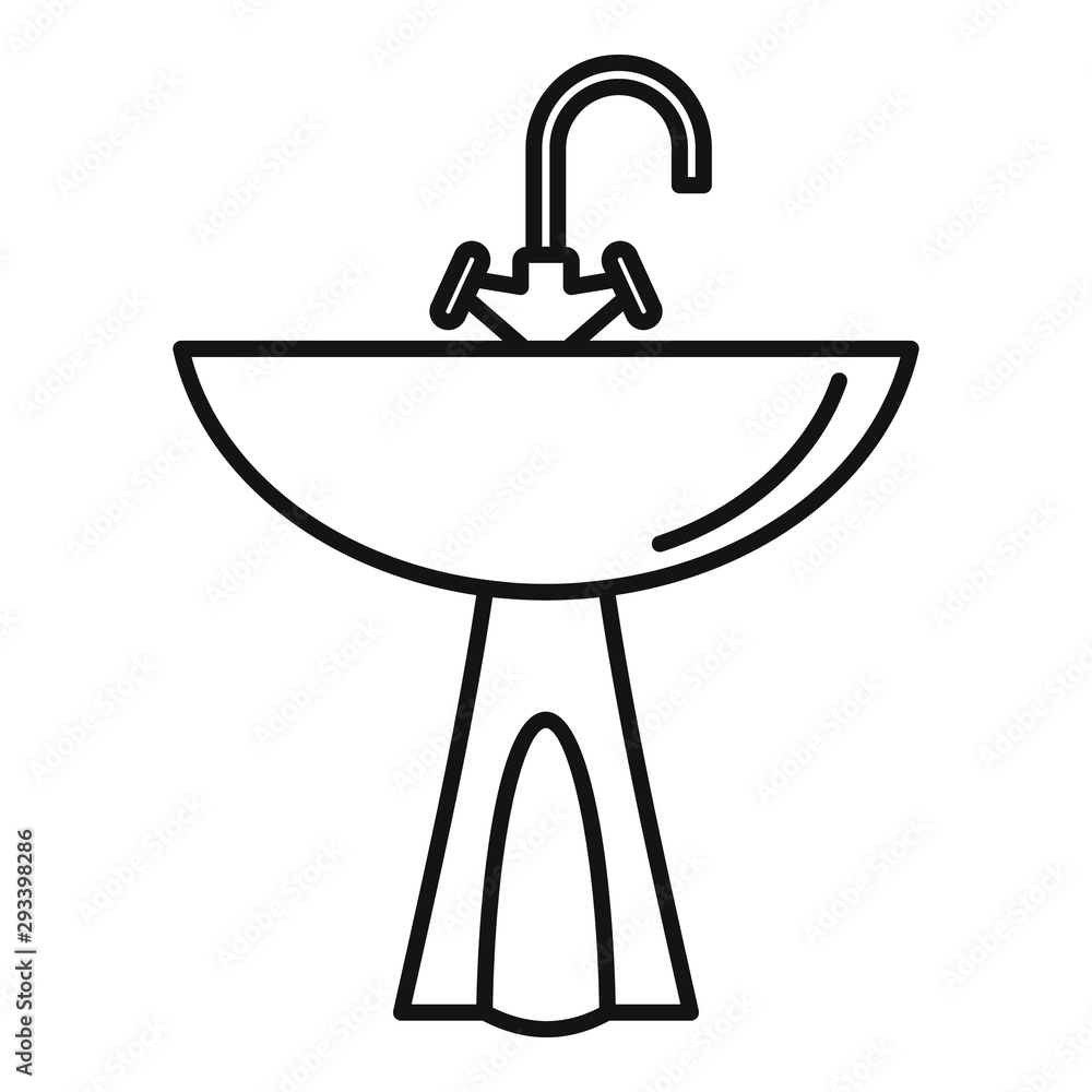 Poster washbasin icon. outline washbasin vector icon for web design isolated on white background