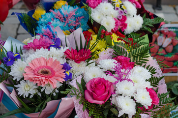 A bouquet of assorted summer flowers 