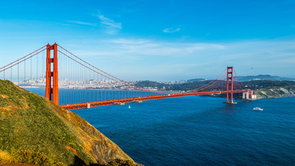 The world famous Golden Gate Bridge in San Francisco