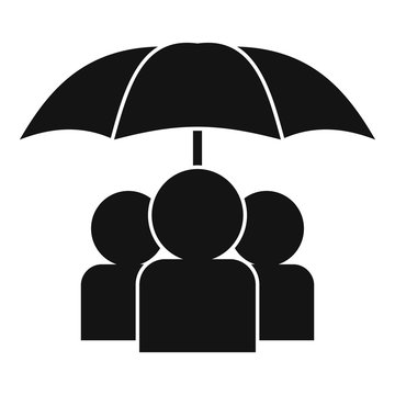 People under umbrella icon. Simple illustration of people under umbrella vector icon for web design isolated on white background
