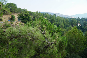 Beautiful view of the mountains and houses on a sunny day
