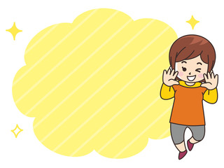 若い女性と吹き出し