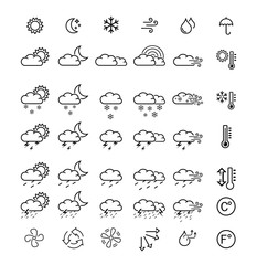 Obraz premium weather set icons