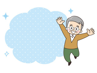 シニア男性と吹き出し