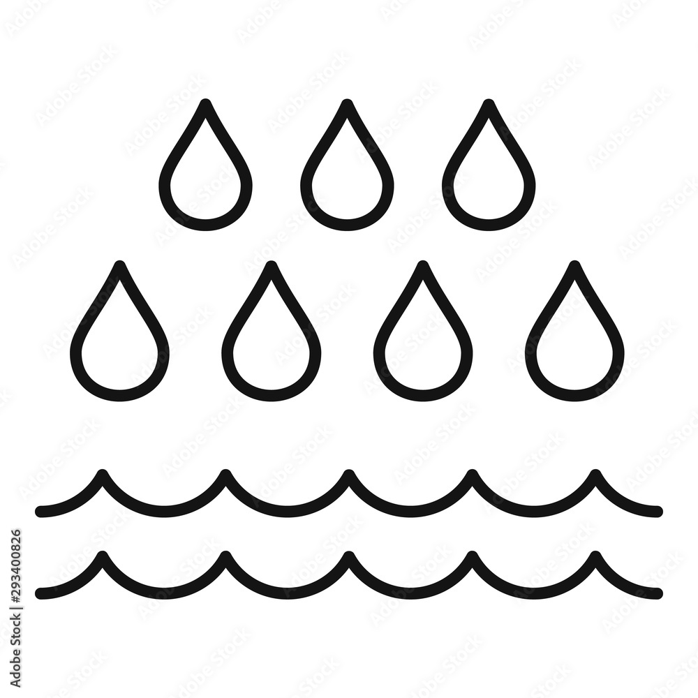 Aufkleber rain flood icon. outline rain flood vector icon for web design isolated on white background