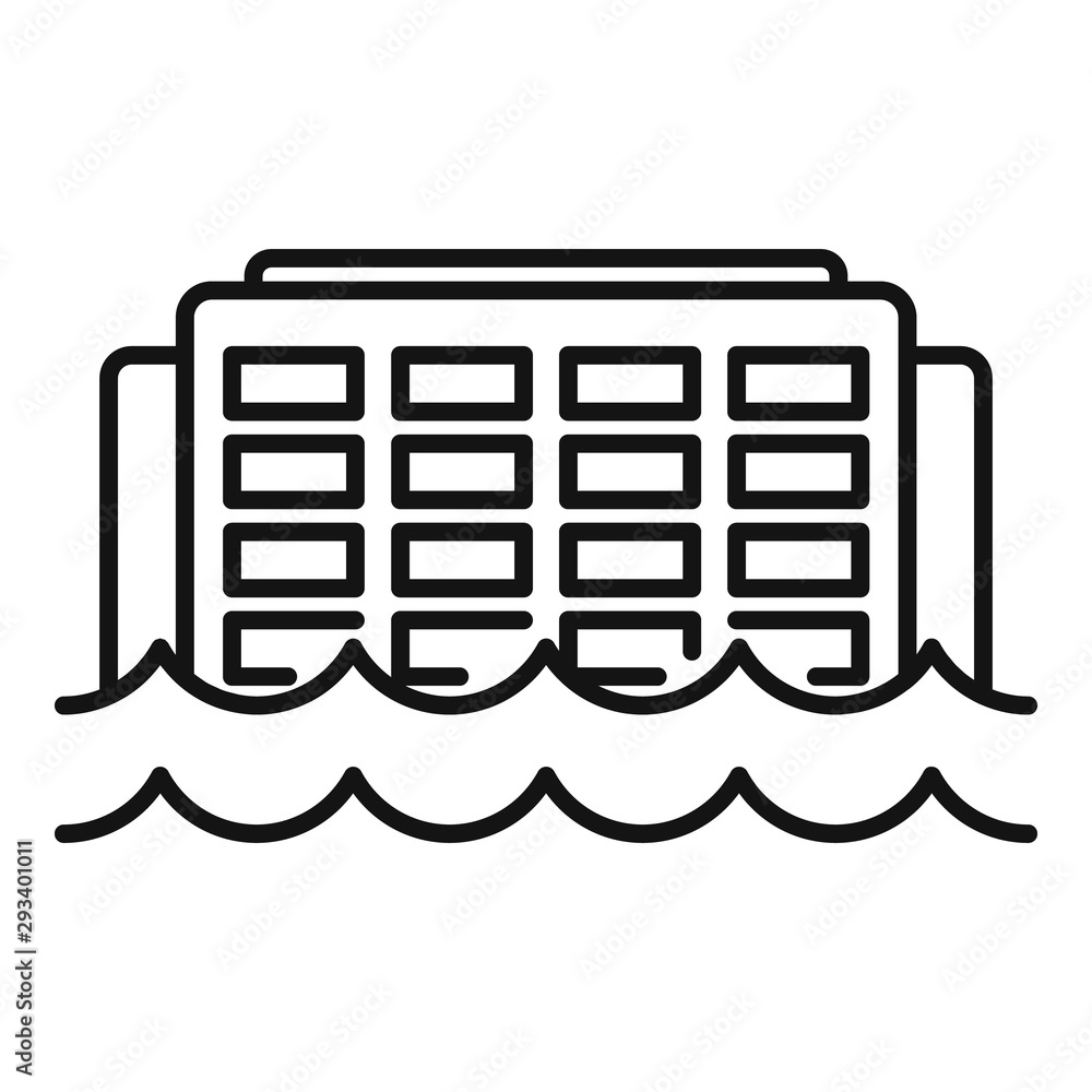 Poster building flood icon. outline building flood vector icon for web design isolated on white background