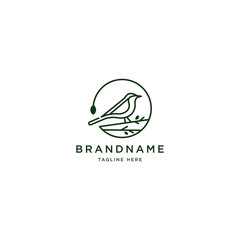 Bird Logo Design Template. Line, Minimalist, Modern, Canary - Vector
