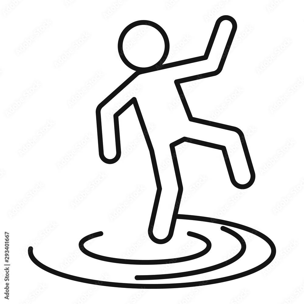 Poster man flood icon. outline man flood vector icon for web design isolated on white background