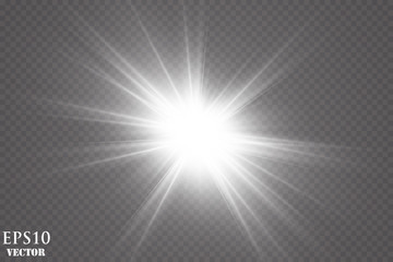 Vector transparent sunlight special lens flare light effect.