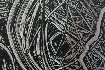 Hand drawn acrylic painting. Abstract art background. Acrylic painting on canvas. Color texture. Fragment of artwork. Brushstrokes of paint. Modern art. Colorful canvas. Close up.