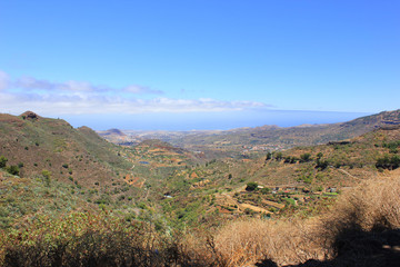 Panorama of hills and mountains in Spain