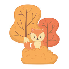 cute animal foliage hello autumn