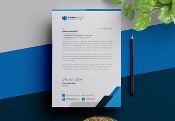 Letterhead Layout with Geometric Accents