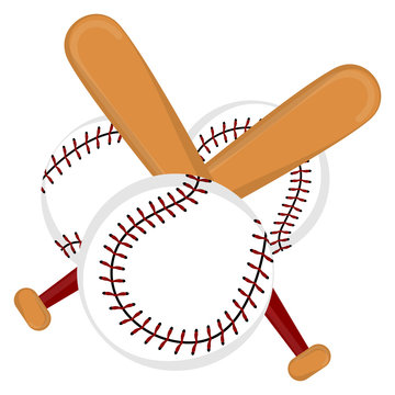 Isolated baseball bats and balls - Vector illustratioon