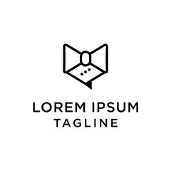 business chat logo design template, tie and bubble talk icon abstract